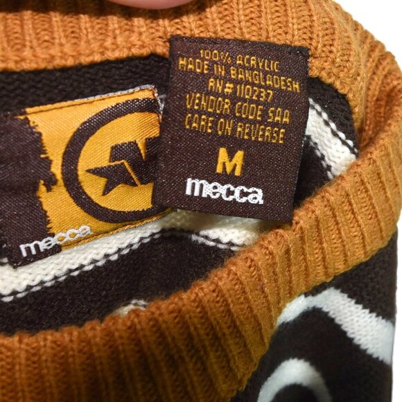 Vintage 90s Y2K Mecca Sweater Hip-Hop Streetwear Cable Knit Men's Medium - Picture 5 of 6